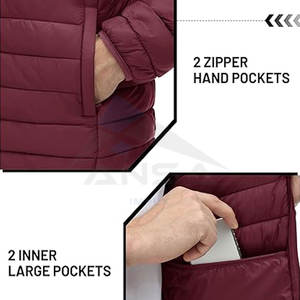 Men's Windproof Puffer Jacket Lightweight Warm Quilted <b>Coat</b> for Outdoor Adventures OEM Factory Supply Bulk Wholesale - Product Image 4