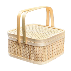 CESTA DE REGALO DE BAMBÚ Hecha A Mano Ecológica Elegante y Funcional para Múltiples Usos Cestas De Regalo Embalaje Decoración Del Hogar - Product Image 1