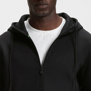 Sudadera con Capucha de Color Sólido con Bolsillos Laterales para Hombre, Diseño con Cierre de Cremallera, Precio al por Mayor con Mangas Completas para Compradores al por Mayor con Logotipo - Product Image 2