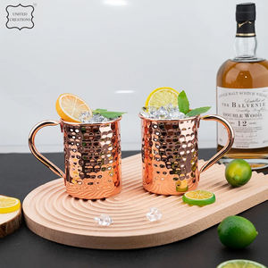 Vente chaude Classique Cuivre Moscou Mule Tasse Avec Poignée Martelé Tasses En Céramique pour La Maison Cuisine Eau Potable Tasse Avec Paille - Product Image 3