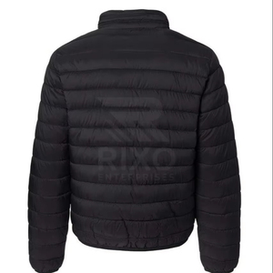 Veste d'hiver matelassée pour homme avec logo personnalisé Rixo Enterprises, séchage rapide, respirante, coupe-vent, col montant, tissu extérieur en polyester et toile - Product Image 6
