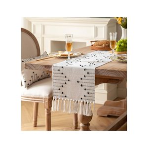 Mesas de estilo elegante con 100% algodón Floral gris bordado Tribal camino de mesa 200 GSM 108 pulgadas India MOQ 50 UPS envío - Product Image 6