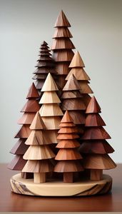 Adornos colgantes de pared navideños de madera pintados a mano con colores festivos ideales para la decoración tradicional del hogar de vacaciones - Product Image 4