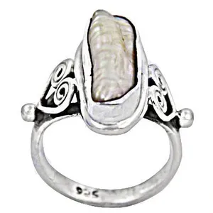 Bague Cocktail en Argent 925 avec Perle, Sertissage Bezel, Style Bohème, Unisexe, à Porter au Quotidien - Product Image 2