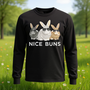 T-shirt à manches longues Cool Bunny Nice Buns Rabbit Herd – Catégorie de produits promotionnels - Product Image 3