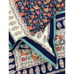 ผ้าห่มผ้าฝ้ายพิมพ์ลายด้วยมือคุณภาพสูง ลายดอกไม้แบบดั้งเดิม ทำด้วยมือสำหรับเด็กทารก ใช้ได้ทั้งฤดูร้อนและฤดูหนาว - Product Image 1