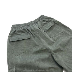 OEM Manufacturer Acid Wash Cargo Shorts Men Custom Drawstring <b>Baggy</b> Cotton Sweat Shorts French Terry Shorts Streetwear - Product Image 5