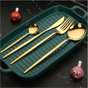 ชุดช้อนส้อมชุบทองแบบใหม่สุดหรูเครื่องใช้บนโต๊ะอาหารทำจากโลหะสำหรับโรงแรมและภัตตาคารช้อนส้อมและช้อน - Product Image 3