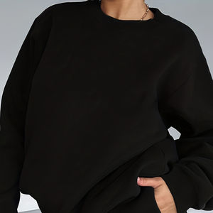 Ensembles de survêtements en polaire solide 2 pièces pour femmes d'hiver en gros 100% coton survêtement de sport personnalisable pour le jogging - Product Image 5