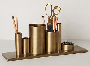 Portalápices de metal, ranuras divisorias para organización de escritorio, organizador de papelería multiusos para uso en el hogar, Hotel, restaurante, resistente al agua - Product Image 2