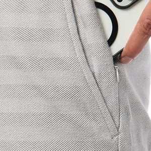 Shorts Bermuda en coton gris pour homme avec cordon de serrage à la taille et poches, style décontracté, taille mi-haute, tissu respirant - Product Image 3
