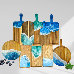 ถาดไม้อีพ็อกซี่เรซินคลื่นทะเลสำหรับเสิร์ฟและตกแต่งในเวียดนามขายส่ง - Product Image 2