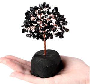 Tourmaline noire arbre de vie tourmaline naturelle pierre Base pierre précieuse fil de cuivre cristal d'arbre d'argent pour pierre de guérison Feng Shui - Product Image 4