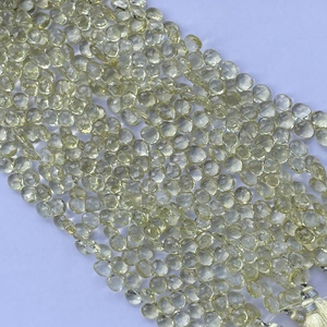 Pierre de Quartz au citron naturel de 6mm, 8mm, 10mm, en forme de cœur, perles de gouttes de Briolette à facettes pour la fabrication de bijoux, collier, Bracelet, bricolage - Product Image 3