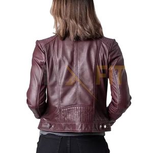 MAXFIT ENTERPRISES-Chaqueta de Cuero para Mujer, Hecho a Mano, Diseño de Moda, Lona, Suave, Transpirable, Producto Acabado - Product Image 2