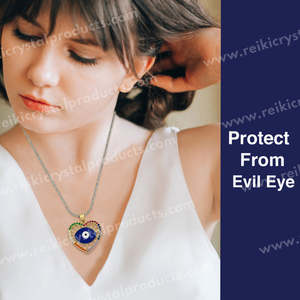 Collier pendentif Cœur Œil Turc 2cm en laiton plaqué or - Product Image 4