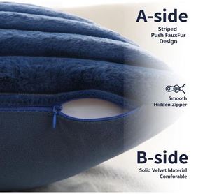 Pallene Luxe Rayé Décoratif Coton En Peluche Oreillers 22x22 Doux Moelleux Qualité Copeaux Remplissage Unisexe Ensemble de 2 pour Canapé Décor - Product Image 3