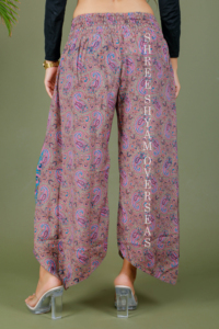 กางเกงผ้าไหมส่าหรีสำหรับผู้หญิง2023ฤดูร้อน - Product Image 3