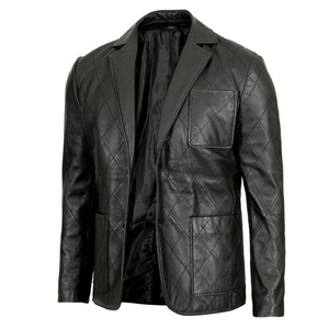 แจ็กเก็ตหนังลายควิลท์สำหรับผู้ชายเสื้อโค้ทฤดูหนาวลำลองปิดซิปด้านหน้ามีซิปปิดกันลมเป็นมิตรกับสิ่งแวดล้อม - Product Image 4