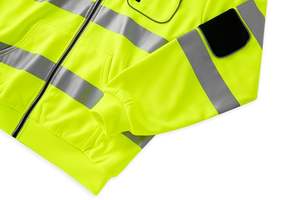 Sweat-shirt à capuche à manches longues pour homme, veste décontractée, fermeture éclair, polaire, vêtements de travail de sécurité - Product Image 4