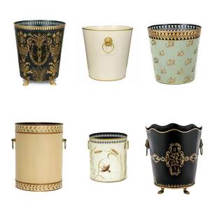 Top vente qualité supérieure grande taille forme ronde métal fer poubelle maison décorative taille personnalisée forme couleur - Product Image 2