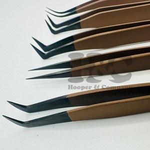 Premium Quality Tweezer <b>mink</b> Professional Eyelash Extension Tweezers Stainless Steel Diamond Grip Black Powder Tip Sustainable - Product Image 6