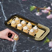 Plateau de service en acier inoxydable de haute qualité avec poli miroir pour les fêtes de ménages haut de gamme à manger élégant