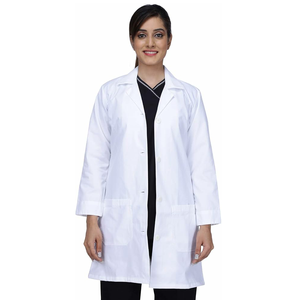 Batas de laboratorio 100% algodón médicos vestido blanco manga larga médico batas médico transpirable uniforme de enfermera - Product Image 1