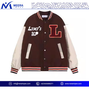 Chaqueta universitaria de lujo para hombre, lana gruesa, estilo universitario, bombardero personalizado, ropa de abrigo de béisbol con mangas de cuero para moda callejera - Product Image 2