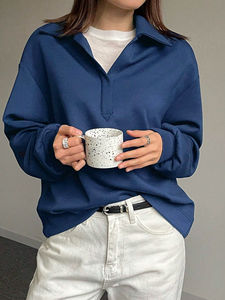 เสื้อสเวตเชิ้ตคอกลมลำลองสำหรับผู้หญิงฤดูหนาว สั่งทำพิเศษพร้อมโลโก้ด้านหน้า ระบายอากาศได้ดีและไม่หดตัว ราคาขายส่งสมเหตุสมผล - Product Image 4