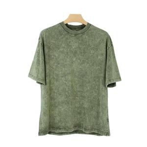 เสื้อยืดโอเวอร์ไซส์แบบฟอกสี 100% ผ้าฝ้าย วินเทจ ลุคสตรีทแวร์ คอกลม แขนสั้น สำหรับผู้ชาย เสื้อฟอกสี - Product Image 2