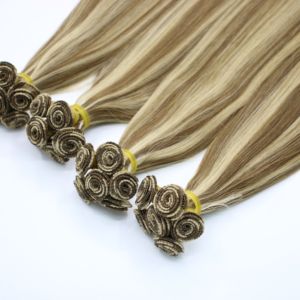 Extensiones de pelo de trama hecha a mano, cabello humano de doble estiramiento, precio al por mayor - Product Image 1