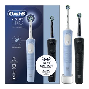 VITALITY PRO Duo Edición Regalo, Cepillo de Dientes Eléctrico y Cepillo para el Cabello, Combinación de Colores Azul y Negro - Product Image 3