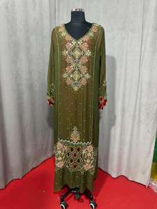 Vestidos Casuales Aabya, Bordados a Mano con Cuentas, Modestos, con Patrón 3D, Logotipo Frontal, Cintura Imperio, Suministro ODM - Product Image 6