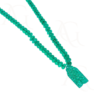 Cuentas de collar de Esmeralda cultivadas en laboratorio, hilo de piedras preciosas de corte Nano verde pulido liso facetado para fabricación de joyas personalizable - Product Image 5