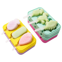 Moule à crème glacée en silicone créatif avec couvercles en silicone et bâtonnets réutilisables Popsicle idéal pour la crème glacée maison