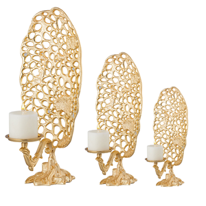 Bougeoir moderne en métal doré avec pétale de feuille Design Vaisselle de bureau Outils votifs décoratifs Type d'outils à salade - Product Image 6