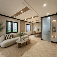 Maison conteneur extensible moderne de 30 pieds (9,14 m) et 56 m² avec deux ailes et un grand espace de vie