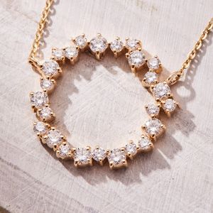 14K oro laboratorio cultivado diamante racimo colgante collar diamante colgante fino colgante aniversario regalo para mujeres - Product Image 1