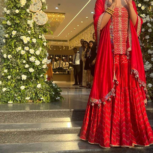 Traje de Fiesta Étnico Indio Pakistaní para Mujer, Top y Sharara, Costura Punjabi Disponible, Traje de Lawn al por Mayor a Precio de Mayoreo - Product Image 1