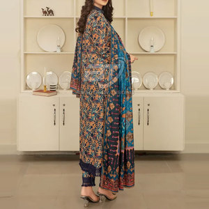 Conjunto de Kurta, Pantalón y Dupatta 2025 en Talla Adulto, Conjunto Étnico de Kurta Shalwar, Vestido Casual de 3 Piezas para Mujer Pakistaní - Product Image 3