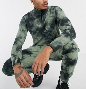 <b>Men's</b> Autumn Winter Fleece Thicken <b>Tie</b> Dye Tracksuits Custom logo Embroidery Fashion Heavy Fabric For <b>Men</b> Tracksuit - Product Image 3