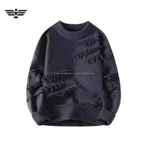 Pull en maille chiné pour homme, 100 % coton, 300 g, qualité supérieure, anti-rides, anti-rétrécissement, anti-boulochage - Product Image 6