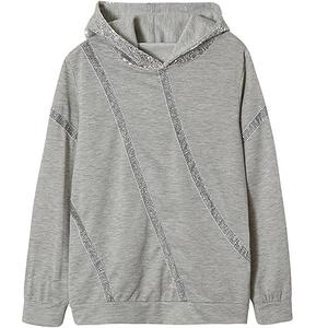 เสื้อสวมหัวมีฮู้ดหินไรน์สโตนสำหรับผู้หญิงเสื้อสเวตเตอร์ทรงหลวมโอเวอร์ไซส์โลโก้ออกแบบได้ตามต้องการ - Product Image 2