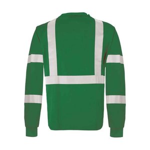 Mono de trabajo para hombre de alta visibilidad con chaleco de seguridad reflectante y camiseta de Color verde OEM logotipo personalizado suministro al por mayor - Product Image 6