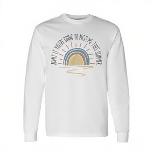 Admite que te vas a echar de menos esta verano, camiseta de manga larga unisex con cuello redondo para adultos, ropa promocional - Product Image 2