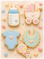 Ensemble de découpoirs à biscuits pour baby shower en acier inoxydable, moules à biscuits pour fondant et biscuits sucrés, fournitures de pâtisserie pour fête de bébé
