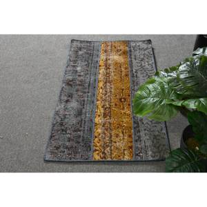 Tapis Turc Vintage Moderne 180X310 cm Jaune Gris Patchwork Design Classique Rectangle en Laine de Grande Surface pour Couloir Latex - Product Image 1