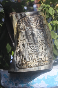 Taza de cuerno de búfalo hecha a mano de calidad Artesanías naturales para hoteles Hogar y fiestas para beber - Product Image 5