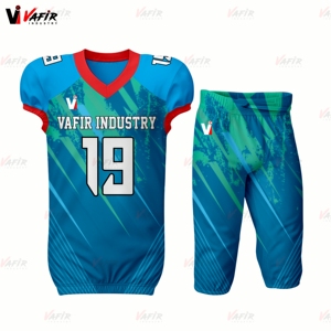 Maillot de football américain personnalisé pour adulte unisexe, manches courtes, respirant, anti-UV, grande taille, séchage rapide, pantalon sublimé à l'avant - Product Image 4